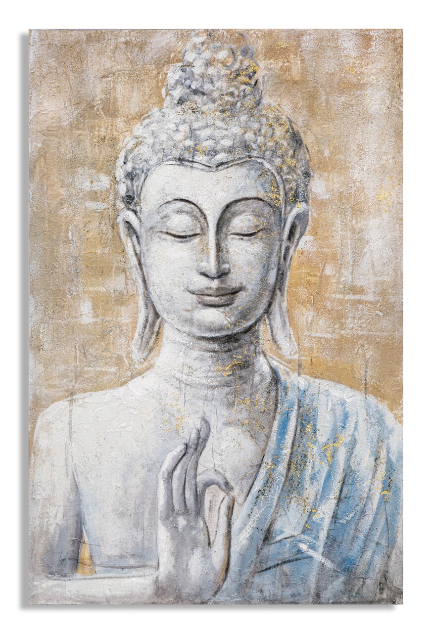 Tablou decorativ, Face Buddha Light -B, Mauro Ferretti, 80 x 120 cm, canvas imprimat si pictat/lemn de pin, multicolor - imagine 7